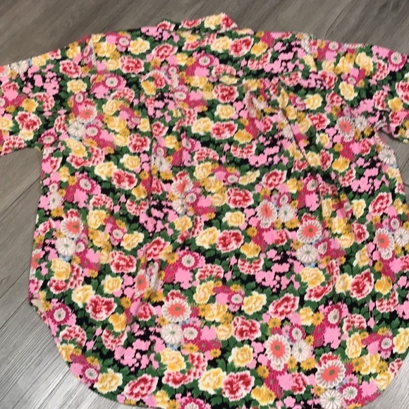 We Be Bop NWT Vintage Dead Stock Button Up Oversized Floral Print Tunic - Picture 7 of 8